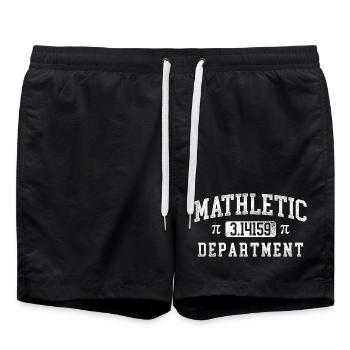 Mathletic Department 3.14159 Nerd Pi Day Meme - Badeshorts - Schwarz - Vorne - AI Model Male 185 light (185cm)