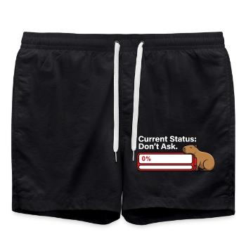 Capybara Fatigué Batterie Vide Humour - Short de bain - noir - Devant - AI Model Male 185 light (185cm)