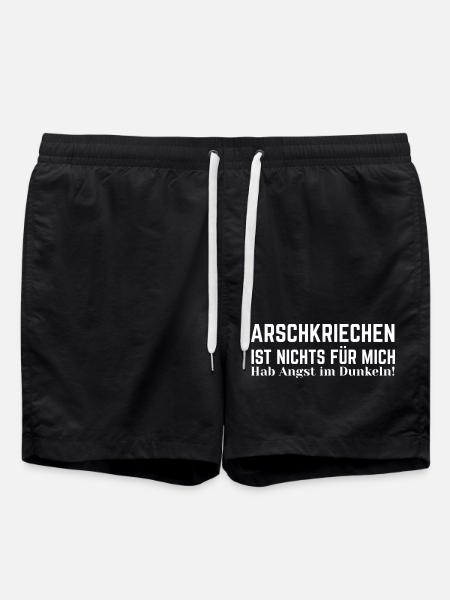 Funny German Arschkriechen Hab Angst Im Dunkeln - Swim Trunks - black