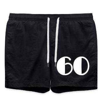 60. 60 ANS. 60e ANNIVERSAIRE. ANNIVERSAIRE 60 ANS. - Short de bain - noir - Devant - AI Model Male 185 light (185cm)