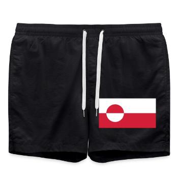 Make America Go Away – Grönlandflagge - Badeshorts - Schwarz - Vorne - AI Model Male 185 light (185cm)
