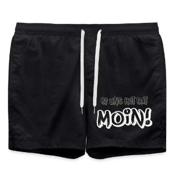 Moin A North German attitude to life - Swim Trunks - black - Front - AI Model Male 185 light (185cm)