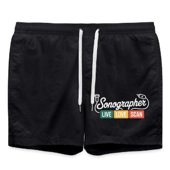Sonographer Live Love Scan - Badeshorts - Schwarz - Vorne - AI Model Male 185 light (185cm)