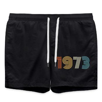 1973 Geschenk 1973 Jahrgang 1973 - Badeshorts - Schwarz - Vorne - AI Model Male 185 light (185cm)