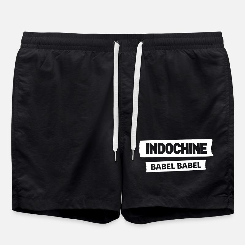 Vintage Babel Typo Effect Worn - Swim Trunks - black