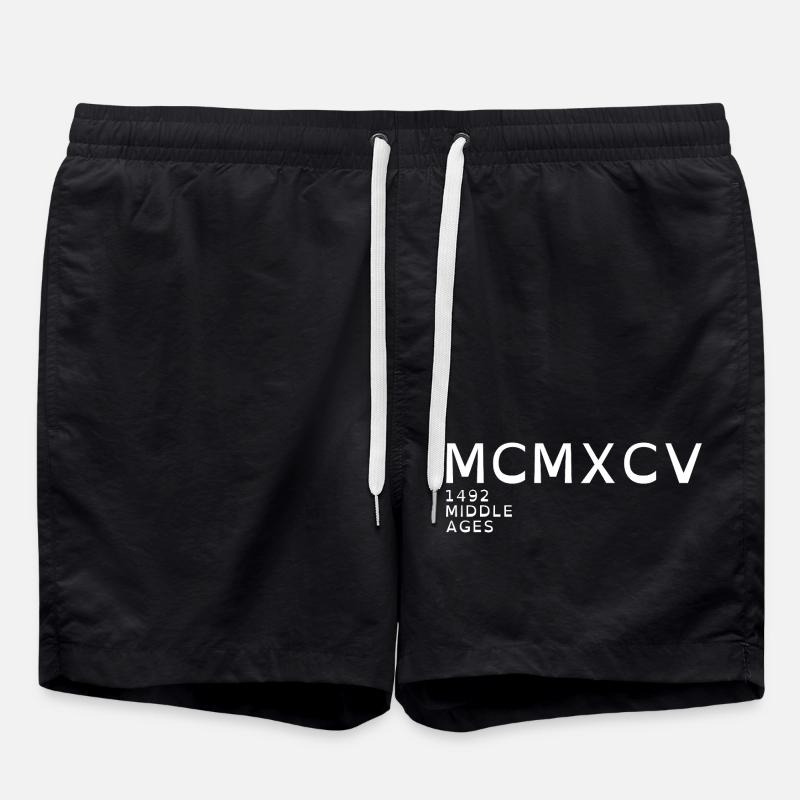 1995_LINE_white - Swim Trunks - black