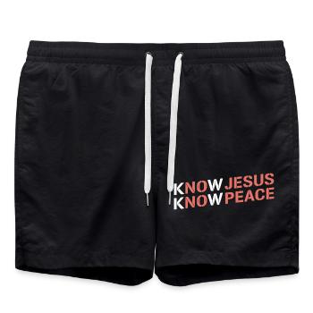 Know Jesus Know Peace Gradient - Short de bain - noir - Devant - AI Model Male 185 light (185cm)