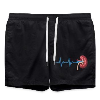 Kidney Rhythm Graph - Swim Trunks - black - Front - AI Model Male 185 light (185cm)