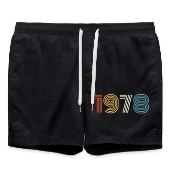 1978 Gift 1978 Vintage 1978 - Swim Trunks - black - Front - AI Model Male 185 light (185cm)