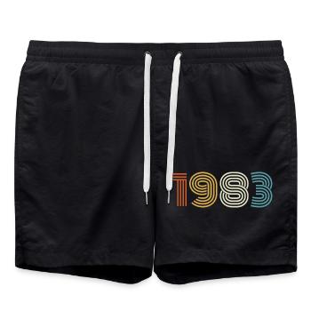 1983 Gift 1983 Vintage 1983 - Swim Trunks - black - Front - AI Model Male 185 light (185cm)