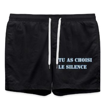 TU AS CHOISI LE SILENCE - Short de bain - noir - Devant - AI Model Male 185 light (185cm)