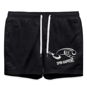 Spin Happens – Table Tennis Design - Swim Trunks - black - Front - AI Model Male 185 light (185cm)