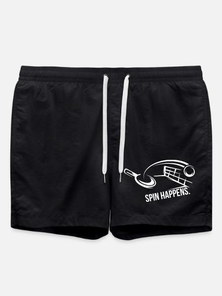 Spin Happens – Table Tennis Design - Swim Trunks - black