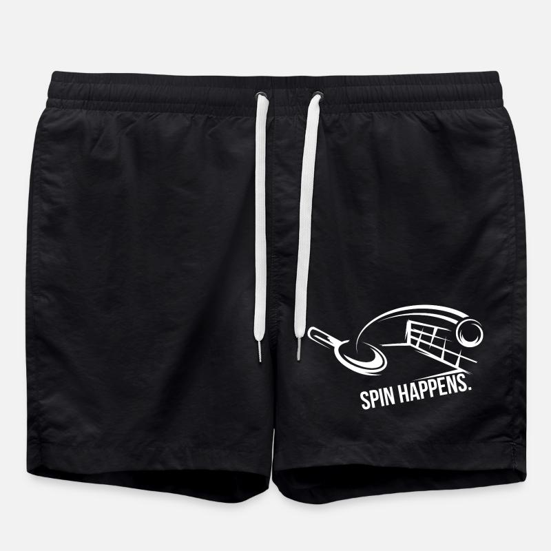Spin Happens – Table Tennis Design - Swim Trunks - black