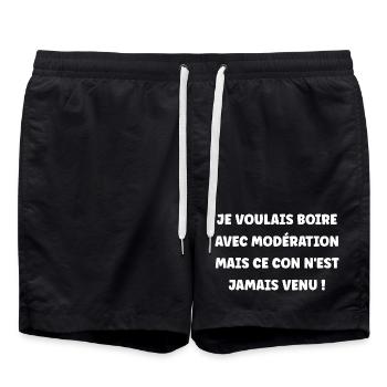 Trinken Sie in Maßen - Badeshorts - Schwarz - Vorne - AI Model Male 185 light (185cm)