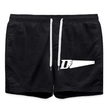 Handsäge Fuchsschwanz Holz Clean - Badeshorts - Schwarz - Vorne - AI Model Male 185 light (185cm)