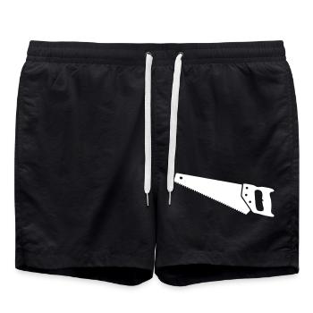 Handsäge Fuchsschwanz Holz Clean - Badeshorts - Schwarz - Vorne - AI Model Male 185 light (185cm)