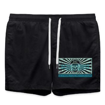 Scooterist Enthusiast Vintage Rays - Swim Trunks - black - Front - AI Model Male 185 light (185cm)