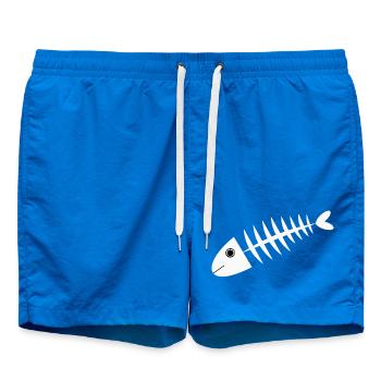 Fisch weiß Fischgräte Geschenk Angler - Badeshorts - Cobalt blue - Vorne