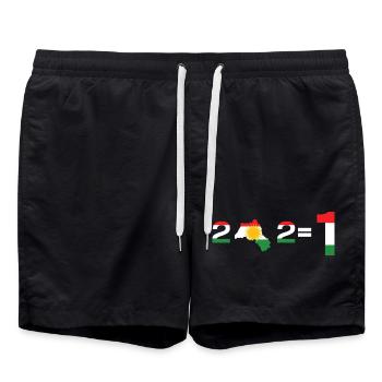 Kurdistan 2+2= 1 - Short de bain - noir - Devant - AI Model Male 185 light (185cm)