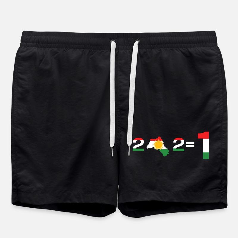 Kurdistan 2+2= 1  - Badeshorts - Schwarz
