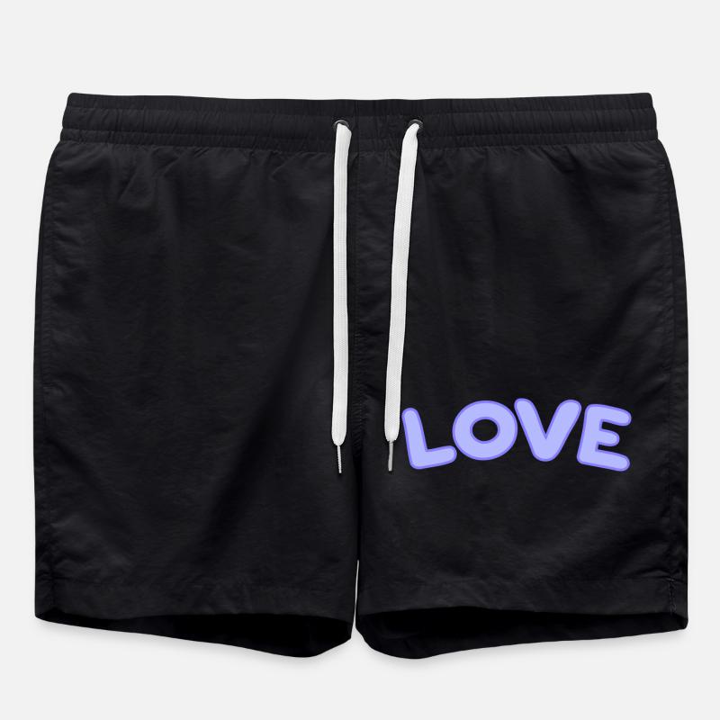 Pastel Love Bubbles - Swim Trunks - black