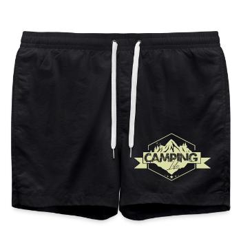 Insigne de panorama nature du camping en montagne - Short de bain - noir - Devant - AI Model Male 185 light (185cm)