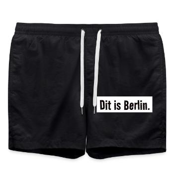 This is Berlin. Urban. City. capital. Verdict - Swim Trunks - black - Front - AI Model Male 185 light (185cm)