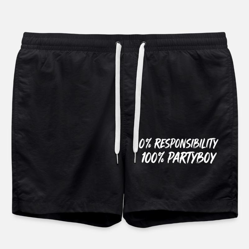 0% Responsibility Party Boy - Swim Trunks - black