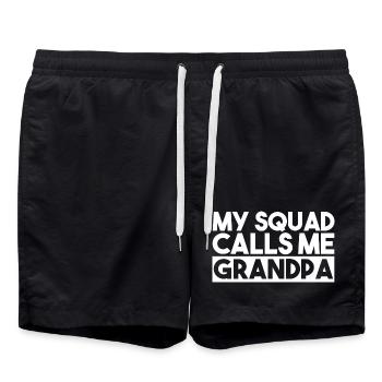 Grandpa Squad Retro Est 2026 Grand-père - Short de bain - noir - Devant - AI Model Male 185 light (185cm)