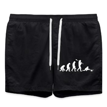 Evolution of Curling Winter Sports Iced Hobby - Swim Trunks - black - Front - AI Model Male 185 light (185cm)