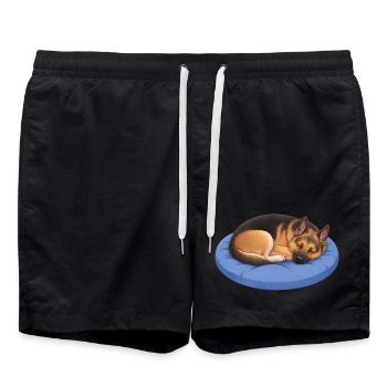 German Shepherd Relax, Chill, Lie - Swim Trunks - black - Front - AI Model Male 185 light (185cm)