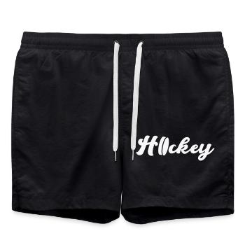 Style de script de hockey – Look élégant de logo - Short de bain - noir - Devant - AI Model Male 185 light (185cm)