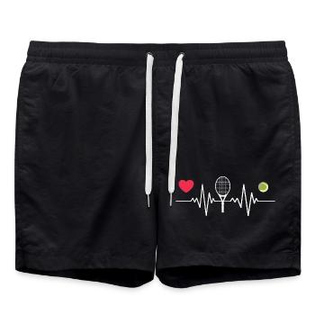 Le tennis est mon battement de cœur - Short de bain - noir - Devant - AI Model Male 185 light (185cm)