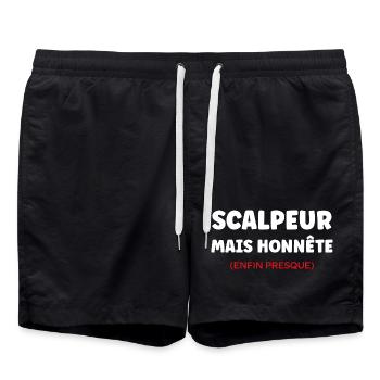 Scalpeur Honnête Presque - Short de bain - noir - Devant - AI Model Male 185 light (185cm)