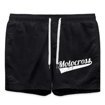 Motocross Retro - Badeshorts - Schwarz - Vorne - AI Model Male 185 light (185cm)