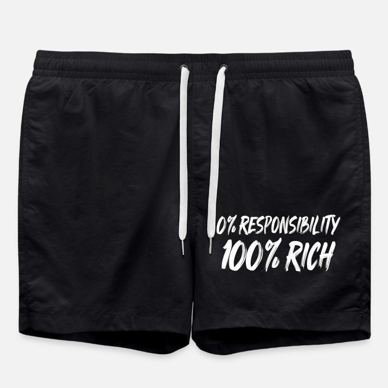 0% Responsibility 100% Wealth - Swim Trunks - black