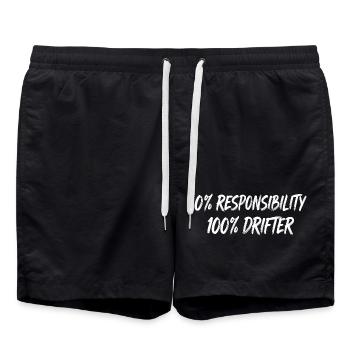 0% Responsibility 100% Drifter - Swim Trunks - black - Front - AI Model Male 185 light (185cm)