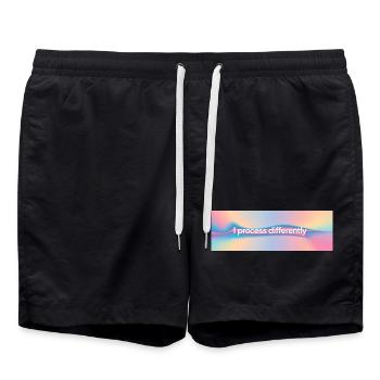 Je traite différemment - Short de bain - noir - Devant - AI Model Male 185 light (185cm)