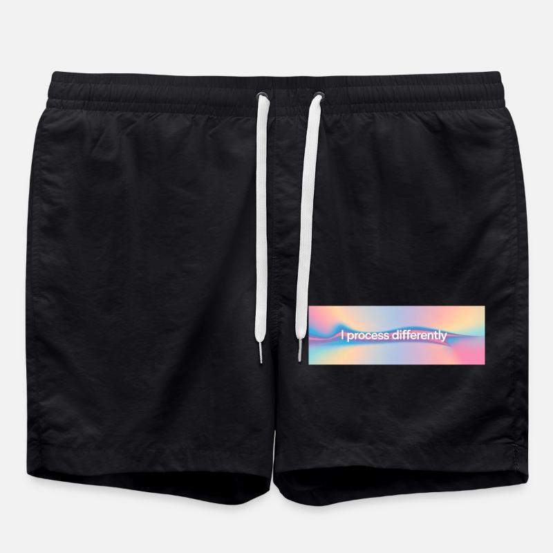I process differently - Swim Trunks - black