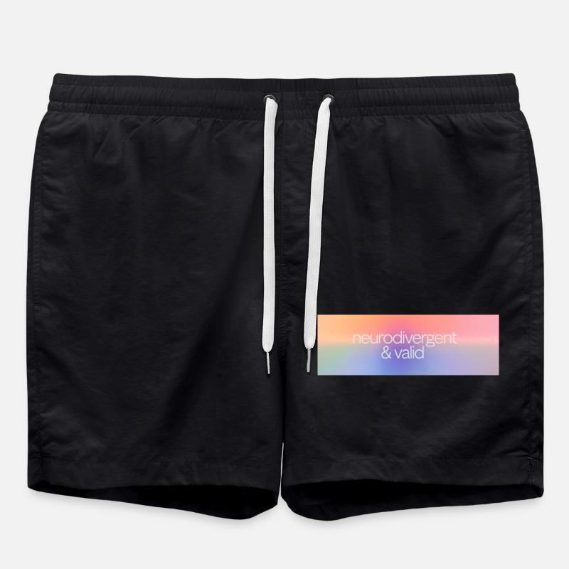 Neurodivergent & valid - Swim Trunks - black