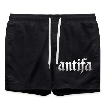 Antifa - Produits dérivés antifascistes - Short de bain - noir - Devant - AI Model Male 185 light (185cm)