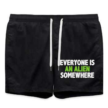 Tout le monde est un extraterrestre quelque part - Short de bain - noir - Devant - AI Model Male 185 light (185cm)