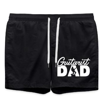 Gitarrist Papa Professioneller Musiker Vater Geschenk - Badeshorts - Schwarz - Vorne - AI Model Male 185 light (185cm)