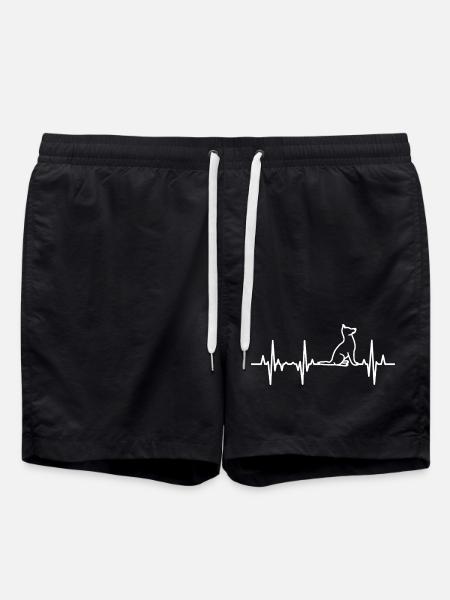 Dog Lover Cardiogram - Swim Trunks - black
