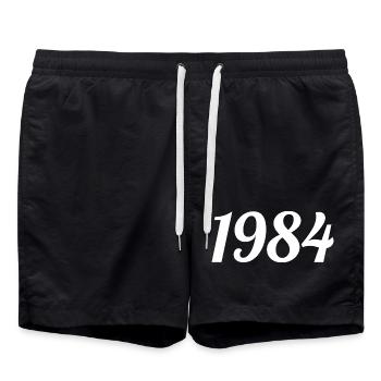 1984 Vintage 1984 Anniversaire Rétro 1984 Cadeau - Short de bain - noir - Devant - AI Model Male 185 light (185cm)