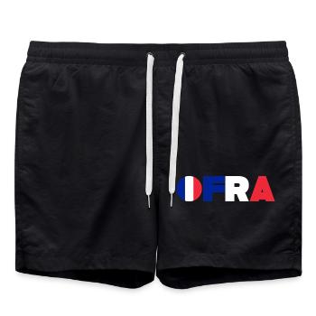 Frankreich - Badeshorts - Schwarz - Vorne - AI Model Male 185 light (185cm)