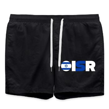 Israel - Swim Trunks - black - Front - AI Model Male 185 light (185cm)