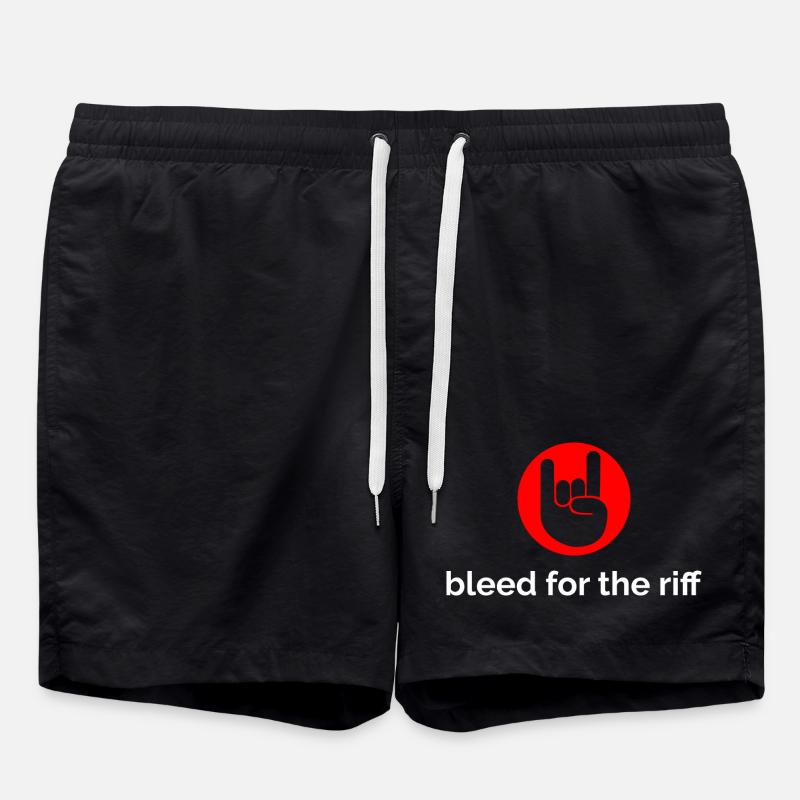 Bleed For The Riff red/white - Badeshorts - Schwarz