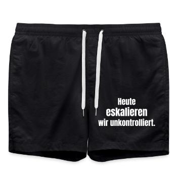 Today escalate uncontrollably - Swim Trunks - black - Front - AI Model Male 185 light (185cm)
